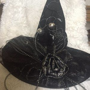Sparkly floral witch hat
